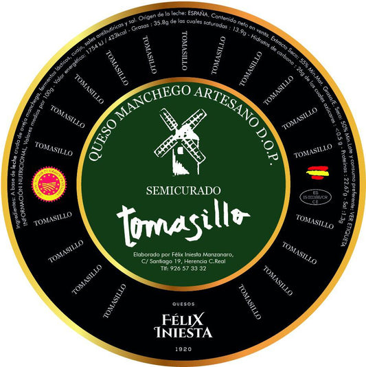 Queso Manchego DOP Tomasillo 3/4 meses